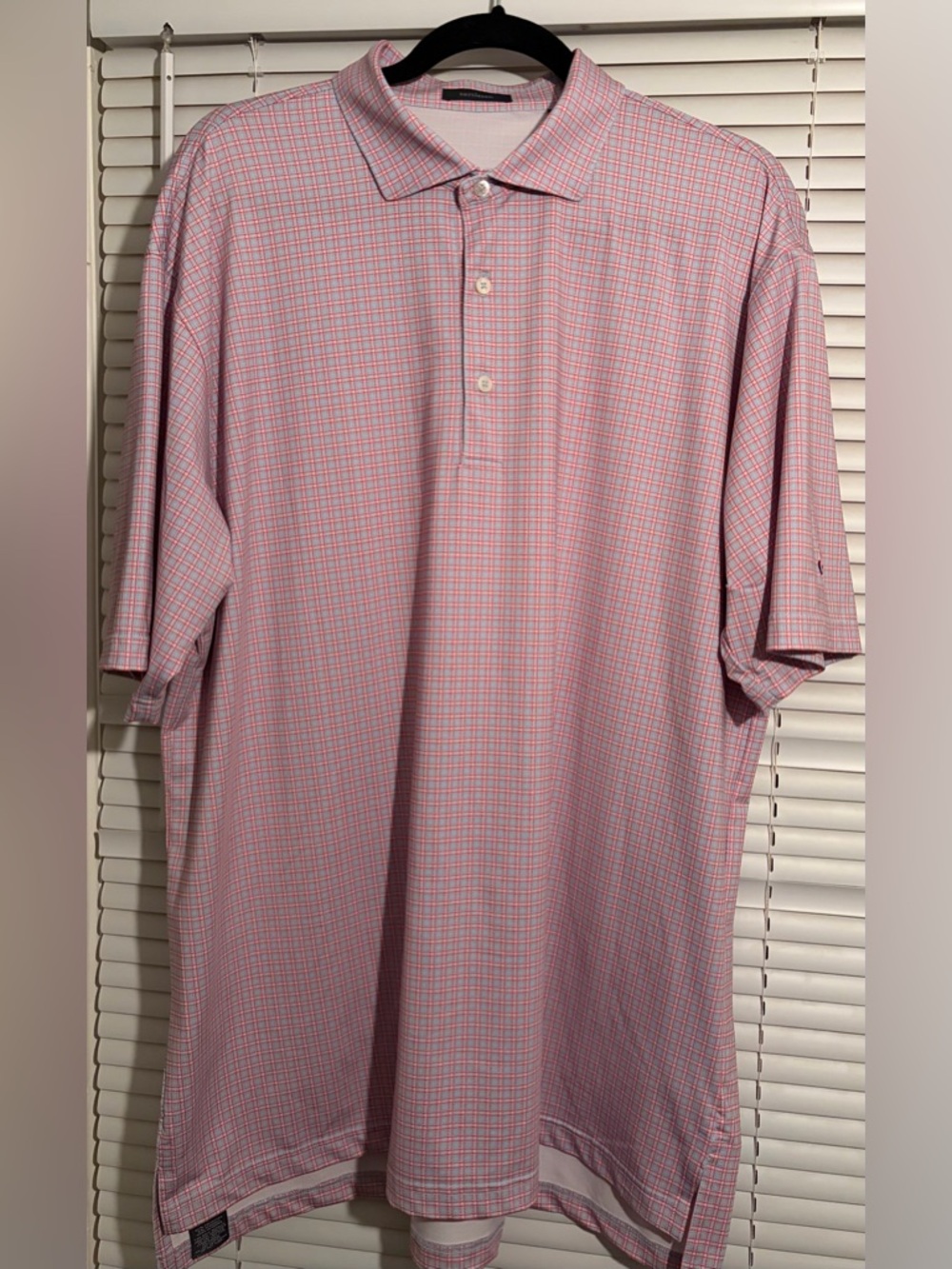Turtleson golf polo. Size XL. Light blue/red plaid. Short sleeve. Very nice!